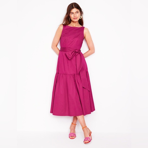NWT BODEN Deep Tier Fit & Flare Dress size 12 color Cherry Jam - Picture 8 of 9